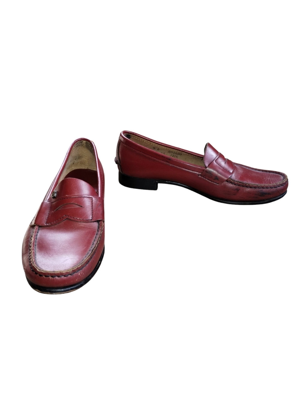 Etienne Aigner Red Leather Penny Loafers